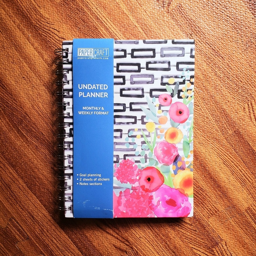 Hardcover undated planner